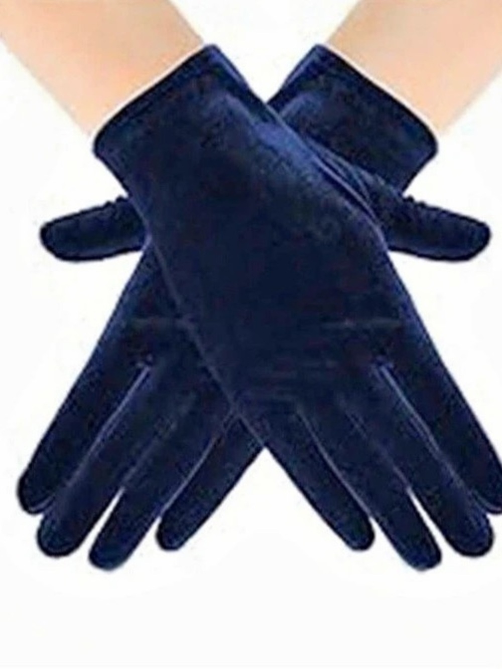 Blue shirt velvet gloves